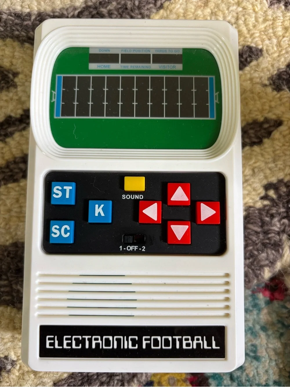 Vintage Mattel Electronic Football Handheld Game - White/Green